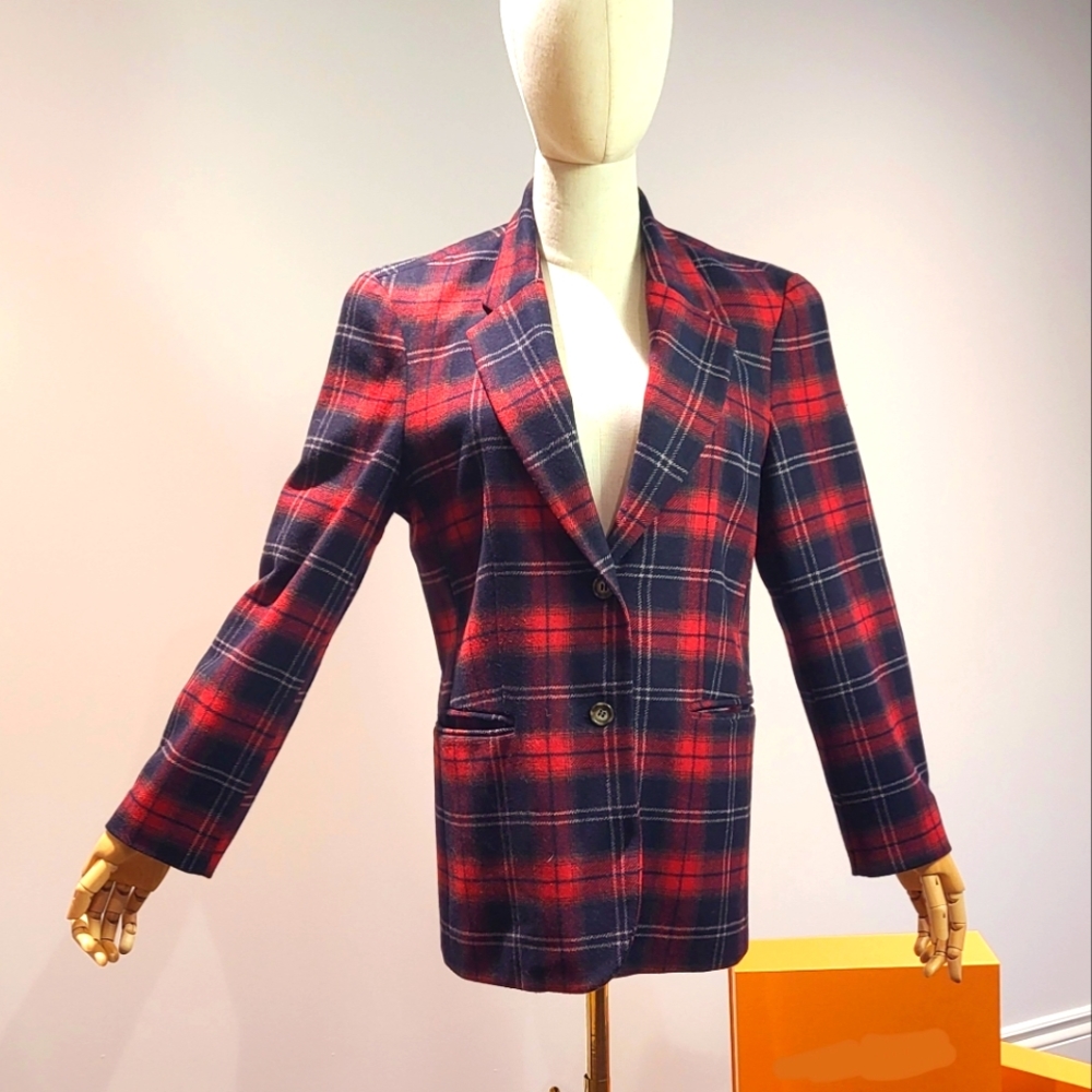 United Colors of Benetton made in Italy wool  tartan blazer